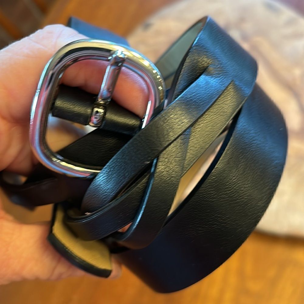 Talbots Vegan Black Braided Belt - M